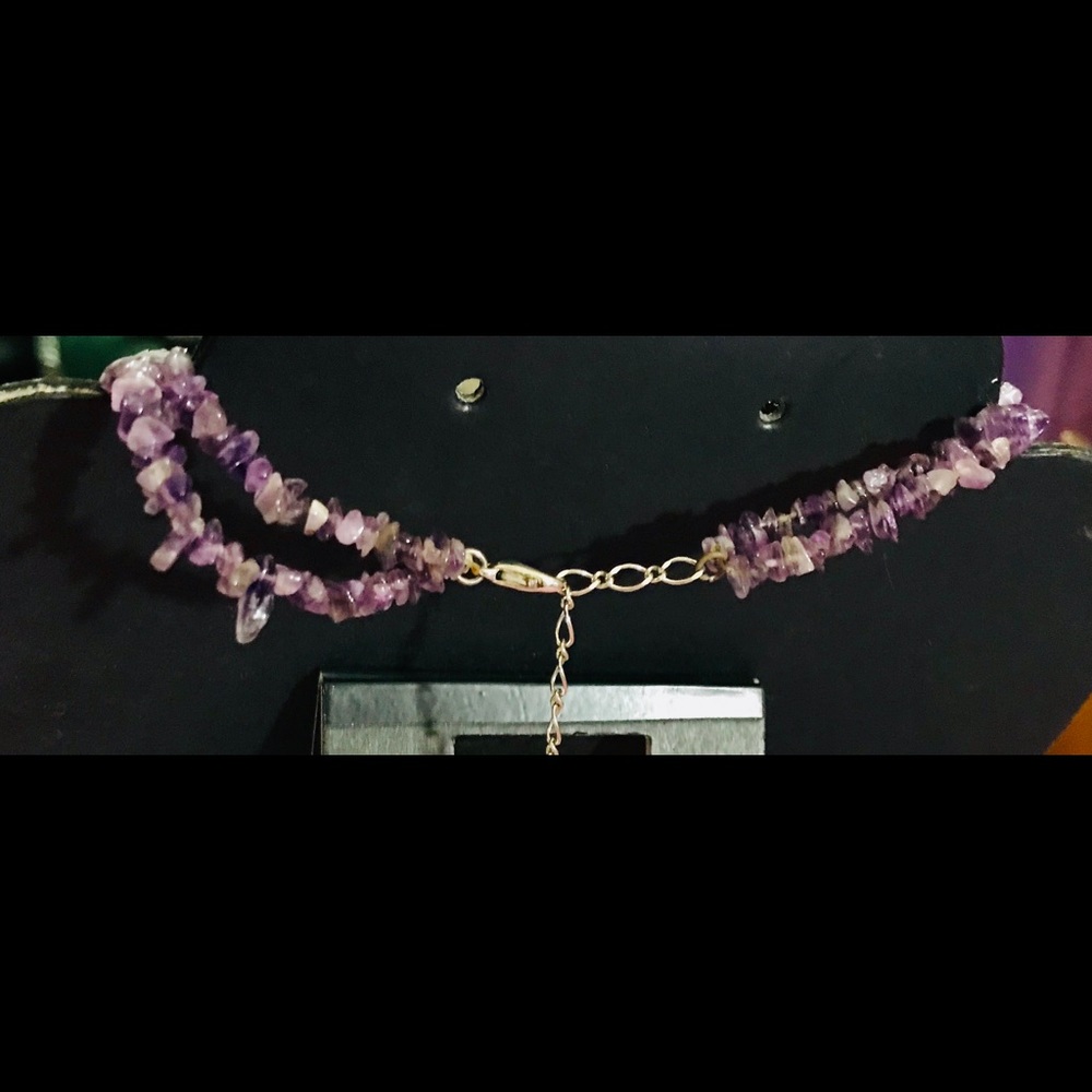 Amethyst Gemstone Chip Necklace - image 4